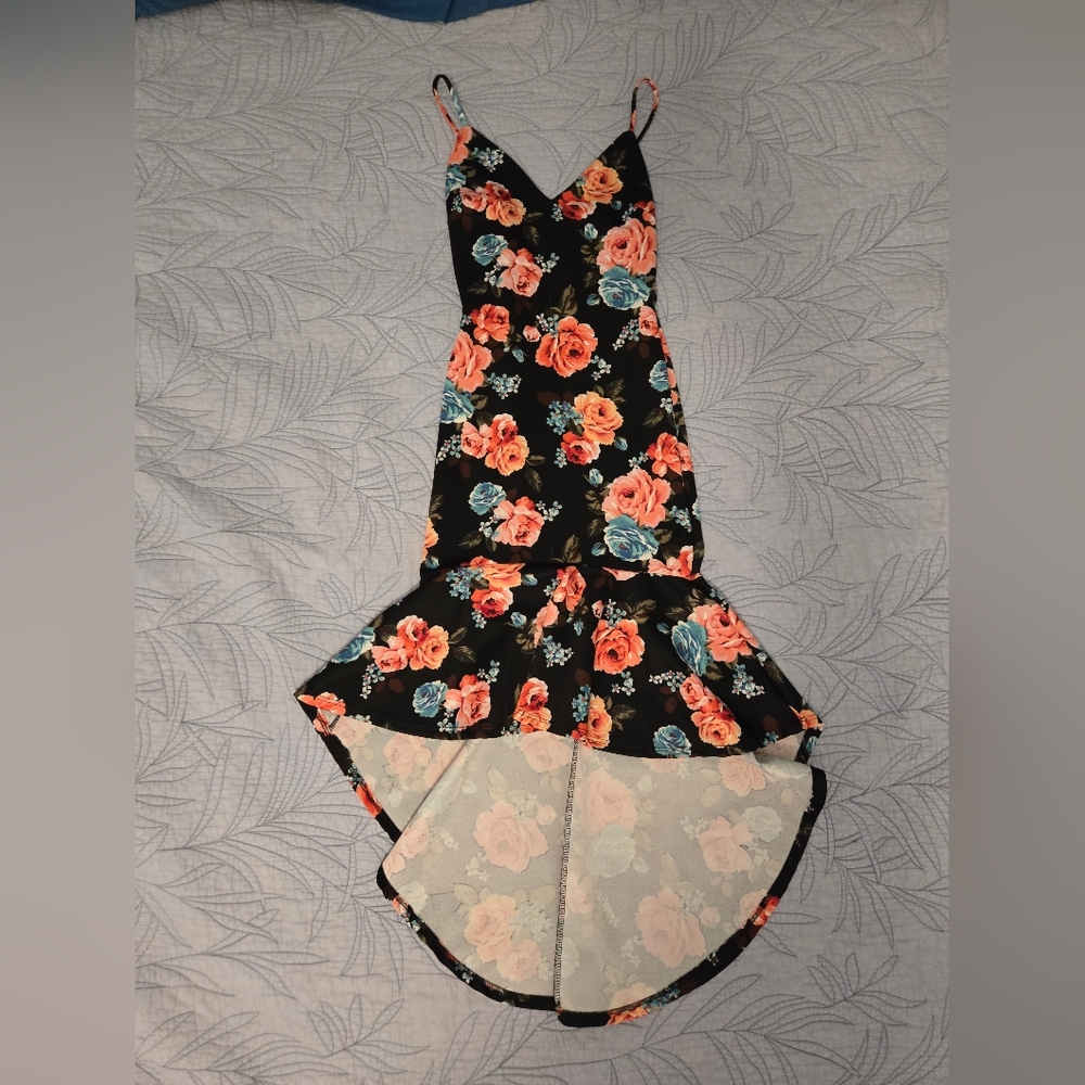 Floral Black Dress